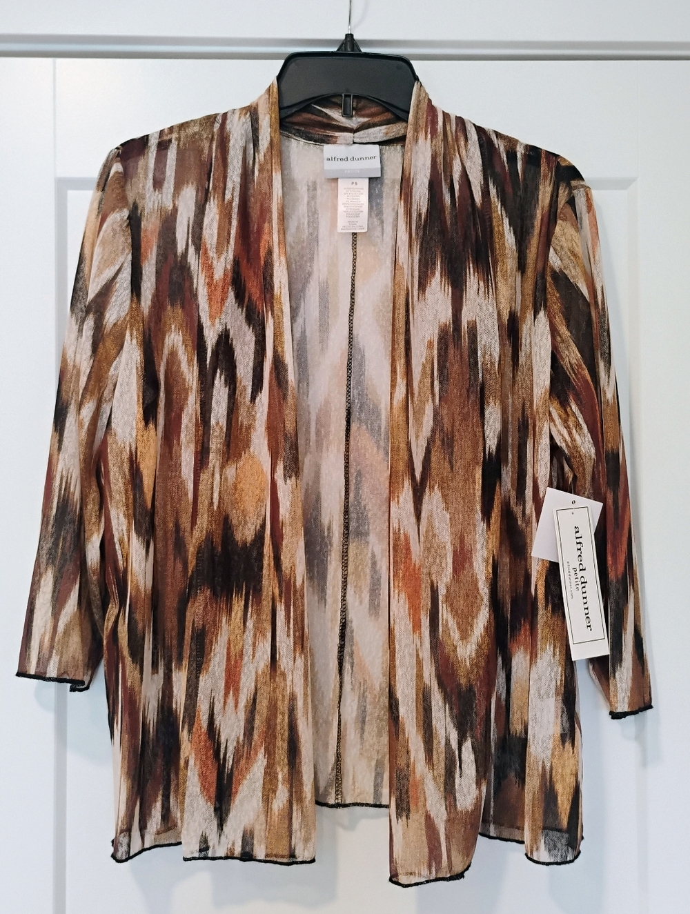 NWT PS Alfred Dunner Petites Rue Rivoli Sheer Micromesh 3/4 Sleeve Jacket NEW